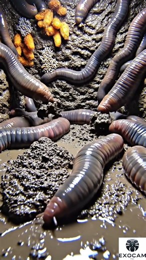 Inside a GIANT Earthworm's Secret Underground World (Macro POV) 🪱📷 #pov #wildlife #microcamera