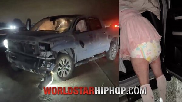Woman Wearing Diaper Injured Herself During Car Accident, Drives Off In Her Wrecked Car!