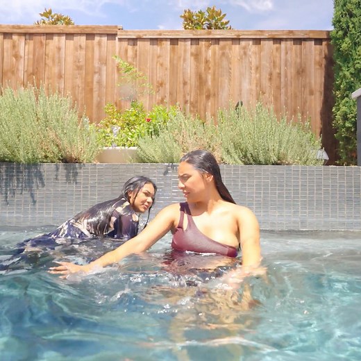 WetlookFashion | Check out the newest clip of Selina and Maria going for a swim wearing elegant dresses. They are both having a blast. Check out the full... | Instagram