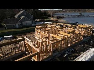 Frame To Finish - March Update by Drone, Long Island Custom Coastal Homes Build