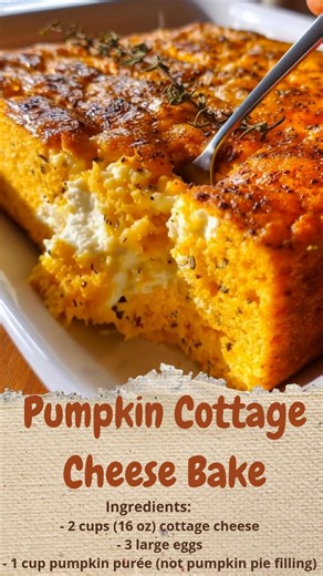 68K views · 53 reactions | Pumpkin Cottage Cheese Bake | Cakecrafted Recipes | Facebook