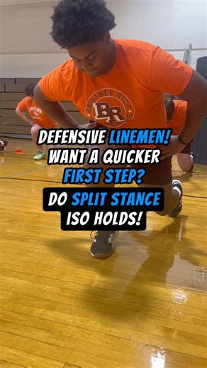 Defensive Linemen! Want a Quicker First Step? 💥⚡💨 Do Split-Stance ISO Holds ⬇️ 🎯 Your first step wins or loses the rep. If you can’t produce force instantly out of your stance, you’re already behind. Split-stance isometric holds build the position-specific strength and force capacity you need to explode off the line. Why This Works: 1️⃣ Improves Force Production in Your Stance 🔷 You’re strengthening the exact joint angles used at the snap. 🔷 Isometrics increase your ability to produce force