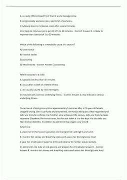 EMT Block 3 Exam Study Guide Questions with 100 Verified Correct Answers