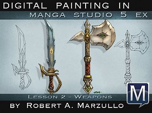 Digital Painting Course in Manga Studio 5 EX - Lesson 2 - Conceptual Elements - Weapons
