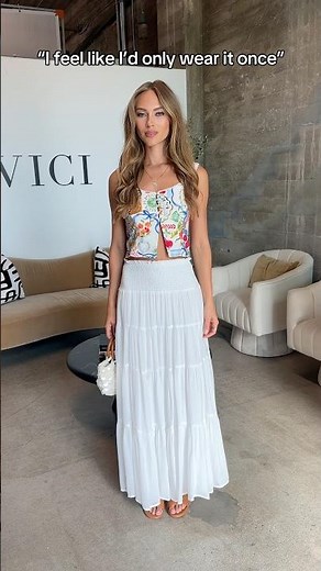 our summer essential: a white flowy skirt to go with everything 🤍✨ #whiteskirtoutfit #skirtoutfits