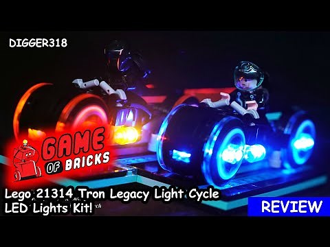 Lego 21314 Tron Legacy Light Cycle LED Lights Review 4K