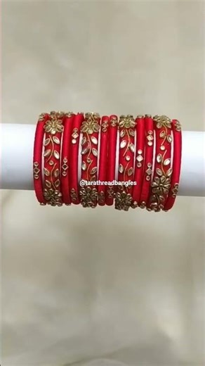 Customized beautiful red color silk thread bangles✨#silkthreadbangles #diy #threadbangles
