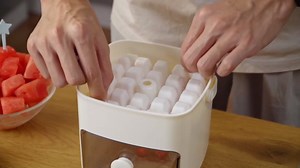 Ice Cube Tray with Lid and Bin Ice Tray Ice Cube Trays for Freezer Ice Mold Maker Containers Box for Drinks Whiskey Wine Cocktail Coffee with 2 Trays and Ice Storage Bin Tweezers (White)