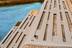 Traxion 4PCS Outdoor Stair Treads Non-Slip - Polypropylene Step Treads (34″ x 9.5″ x 1.5″) Increase Traction in All Weather Conditions with Our Thick, Sturdy and Barefoot-Friendly, Tan