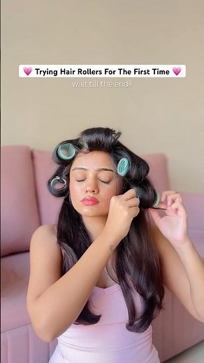 Trying Viral Hair Rollers (wait till end‼️) #hairstyle #hairrollers #blowout