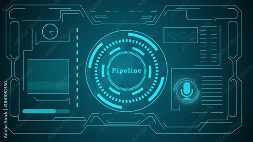 Futuristic interface HUD animation, artificial intelligence digital dashboard, advanced AI technology user interface animation video.