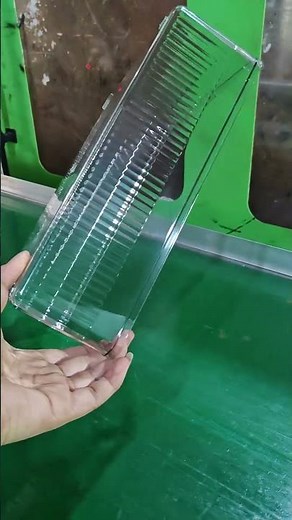Transparent storage box without lid; rectangular plastic box.