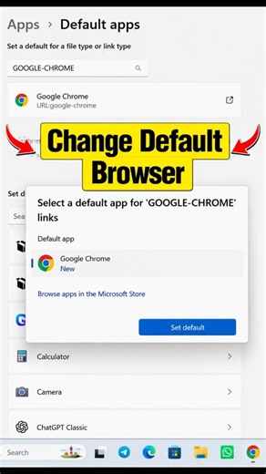 How to Change Default Browser in Windows 11/10! 🌐 | Chrome, Edge & Firefox #shorts