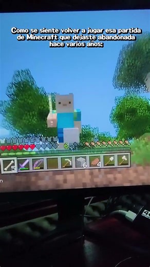 Yo cuando vuelvo a mi antigua partida de Minecraft: 🥺 #videojuegos #minecraft #shorts