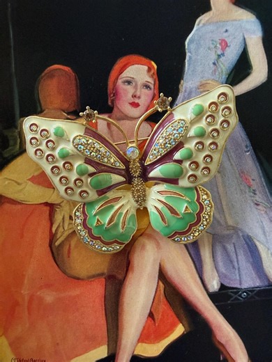 1980s Kenneth Jay Lane Signed Butterfly Insect Animal Brooch Vintage Enamel Rhinestone Statement Pin KJL Designer Jewelry - Etsy