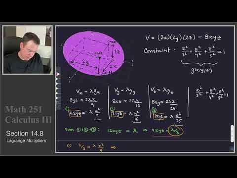 Math 251 - Section 14.8 - Lagrange Multipliers Example (4 of 5)