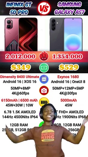 Infinix GT 50 Pro vs Samsung A57 😱😱 #infinixgt30pro