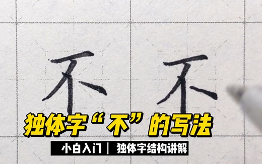 如何写好独体字结构，不字的写法讲解