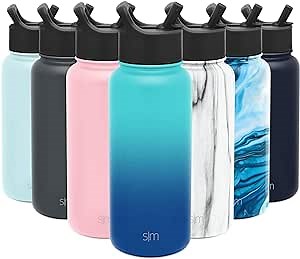 Simple Modern Water Bottle with Straw Lid Vacuum Insulated Stainless Steel Metal Thermos Bottles | Reusable Leak Proof BPA-Free Flask for Gym, Travel, Sports | Summit Collection | 32oz, Pacific Dream