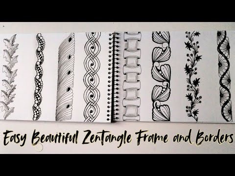 How to Create 8 Easy Beautiful ZenTangle Frame and Borders step by step #drawing