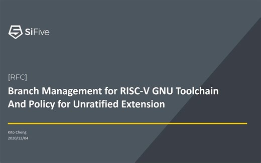 Kito Cheng - [RFC] RISC-V GNU 工具链分支管理及 Unratified Extension 管理政策（东亚时区RISC-V双周分享）