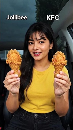 Jollibee vs KFC 🍗 Which Fried Chicken Wins? 😱🔥 #shorts #asmr #mukbang #food #viral #eating #foodie
