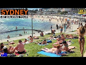 Sydney 4K Walking Tour | Bondi Beach and Beach Front Walk | 4K 60FPS |