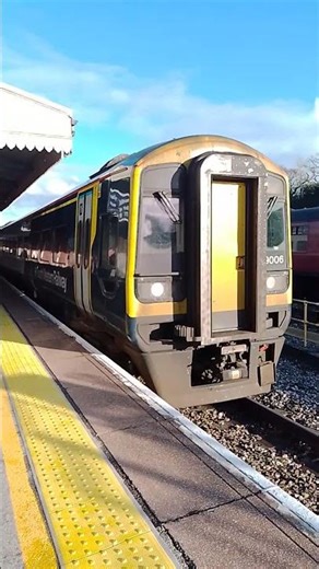 SWR class 159 departs Yeovil today and passes just arrived in steam "Clan Line"