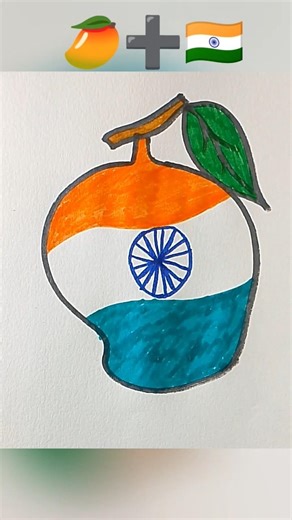 🥭➕🇮🇳 flag drawing colour #youtubeshort #ytshorts #flagdesign