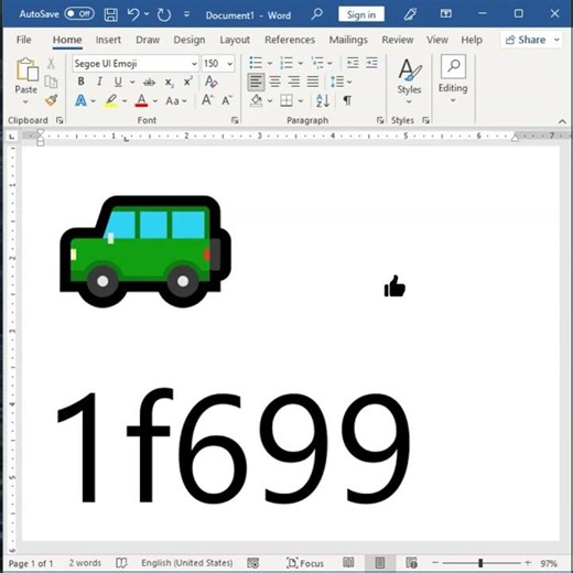 MS Word Van Unicode Symbol Design 🚐✨