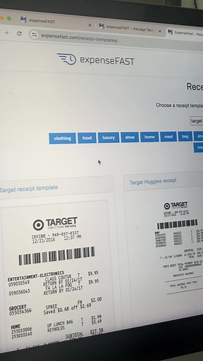Target receipt generator on ExpenseFast#reseller #receipts #expensefast