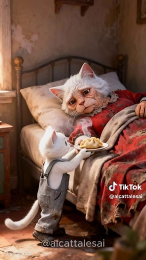 Don’t Cry, Grandma #kitten #cutecat #aicat #catvideo #storycat
