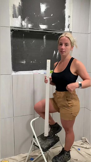 Tile over an open space, here’s how! #tips #diy #tutorial #howto #reels | That Tile Chick