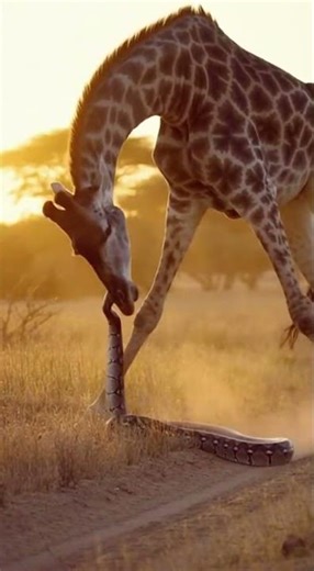 Incredible: Giraffe Devours Python!