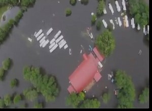 RAW AERIAL DRONE VIDEO: Here's a unique perspective of the flooding above Mora, Minnesota, from Michael Robinson. | KSTP-TV