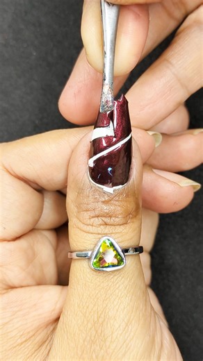 easy strip nail art design 🤩 #youtubeshorts #nails #nailsart #stripingtapenailart