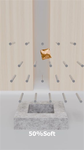 0% vs 100% Softness 3D Soft Body Simulation #3d #shorts #blender