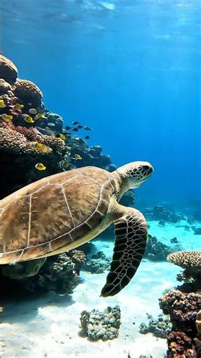 Graceful Sea Turtle Swimming in Crystal Clear Ocean 🌊🐢