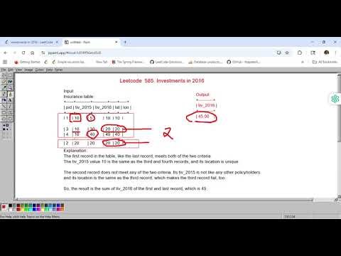 Leetcode 585 Investments in 2016 - Interesting SQL Coding Question - Explained In Hindi