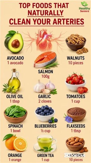 12 Foods That Naturally Clean Your Arteries After 50 | Heart Healthy Foods for Seniors