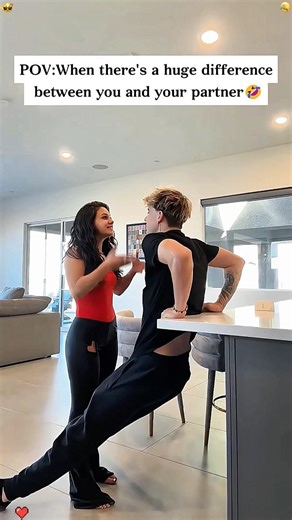 POV:When there’s a huge difference between you and your partner.#couple #usa #funnyvideo #laugh