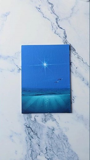 easy way to paint an underwater seascape painting / simple painting idea for beginners 🌊💙