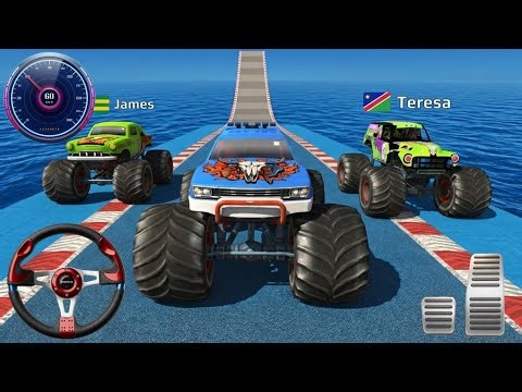🔥Monster Truck Mega Ramp Extreme Racing Mega Ramp Extreme stunts Insane Crash Stunts