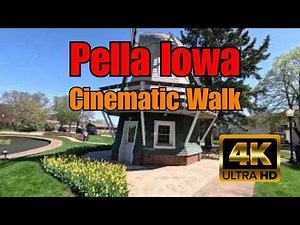 Walking Pella, Iowa: Tulips, Windmills, and Historic Charm | 4K POV