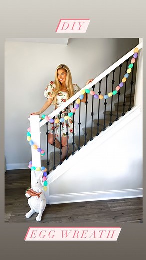 Macy Blackwell | Dollar Tree DIY - Egg Garland!🌸 Turn those cheap plastic eggs into a colorful garland with just some string! Outfit is linked! Code:... | Instagram