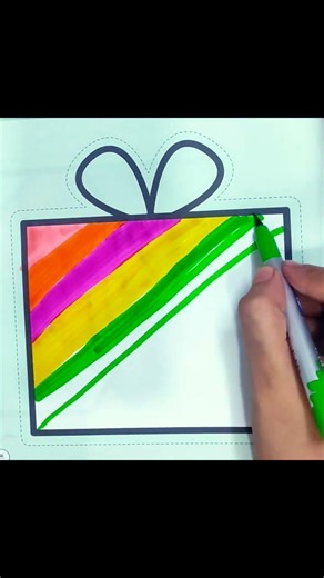 amazing peaceful satisfying colourmixing ASMR experience// gift box colouring #shortvideo #drawing