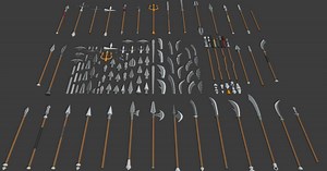 Modular Spear - Low Poly Mega Pack | 3D Weapons | Unity Asset Store