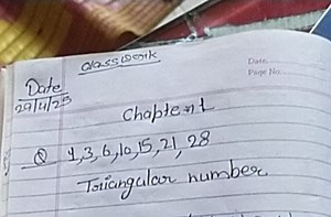 What is the pattern in the sequence of triangular numbers: 1, 3... | Filo