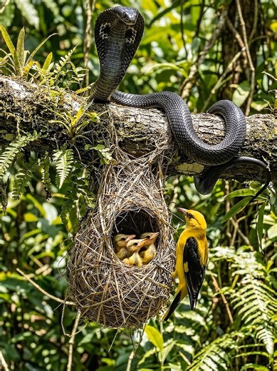 Owl Rescues Chicks from Cobra Threat