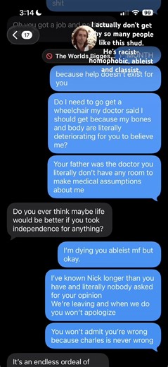 @Charlesperalo you will forever be insufferable and disgusting. #ableism #charlesperalo